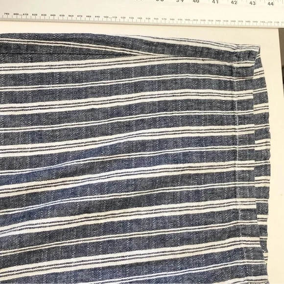 Nwot Old Navy Blue High-Waisted Striped Linen-Blend Wide-Leg Pants XXL Tall - Picture 8 of 10